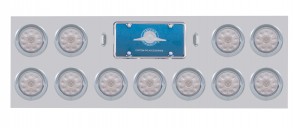 Stainless Steel Rear Light Panel W/ Eleven 10 Red Led 4" Light W/ Visor - Clear Lens