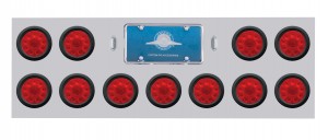 Stainless Steel Rear Light Panel W/ Eleven 10 Red Led 4" Light W/ Grommet - Red Lens