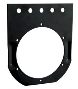 Black Steel Light Bracket W/ One 4" Light Cutout W/O Flange