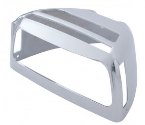 Chrome Plastic Peterbilt Headlight Turn Signal Cover W/ Visor