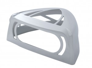 Chrome Plastic Peterbilt Headlight Turn Signal Cover W/ Visor - Low Profile