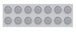 Stainless Steel Rear Light Panel W/ Fourteen 7 Red Led 4" Light W/ Visor - Clear Lens