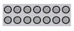 Stainless Steel Rear Light Panel W/ Fourteen 7 Red Led 4" Reflector Light W/ Grommet - Clear Lens