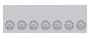 Stainless Steel Rear Light Panel W/ Seven 10 Red Led 4" Light W/ Visor W/O License Hole - Clear Lens