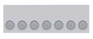 Stainless Steel Rear Light Panel W/ Seven 7 Red Led 4" Light W/ Visor W/O License Hole - Clear Lens