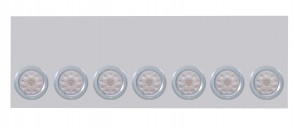 Stainless Steel Rear Light Panel W/ Seven 10 Red Led 4" Light W/ Flat Bezel W/O License Hole - Clear Lens