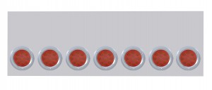 Stainless Steel Rear Light Panel W/ Seven 12 Red Led 4" Light W/ Flat Bezel W/O License Hole - Red Lens