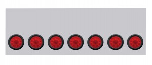 Stainless Steel Rear Light Panel W/ Seven 10 Red Led 4" Light W/ Grommet W/O License Hole - Red Lens