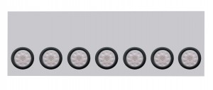 Stainless Steel Rear Light Panel W/ Seven 10 Red Led 4" Light W/ Grommet W/O License Hole - Clear Lens