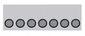 Stainless Steel Rear Light Panel W/ Seven 12 Red Led 4" Light W/ Grommet W/O License Hole - Clear Lens