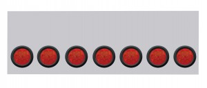 Stainless Steel Rear Light Panel W/ Seven 7 Red Led 4" Light W/ Grommet W/O License Hole - Red Lens