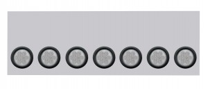 Stainless Steel Rear Light Panel W/ Seven 7 Red Led 4" Light W/ Grommet W/O License Hole - Clear Lens