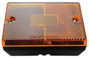 Incandescent Rectangular Clearance/Marker Light W/ Black Housing - Amber