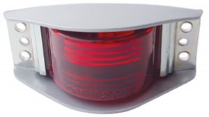 Incandescent Gray Steel Narrow Rail Marker Light - Red