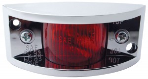 Incandescent Chrome Narrow Rail Marker Light - Red