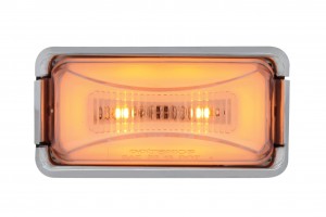 8 Amber Led Rectangular Clearance / Marker Light - Glo Light - Clear Lens