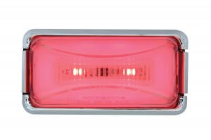 8 Red Led Rectangular Clearance / Marker Light - Glo Light - Clear Lens