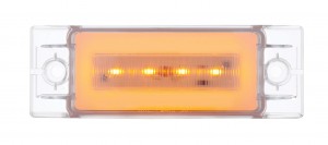 16 Amber Led Rectangular Clearance/ Marker Light - Glo Light - Clear Lens