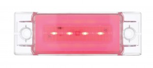 16 Red Led Rectangular Clearance/ Marker Light - Glo Light - Clear Lens