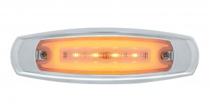 16 Amber Led Rectangular Clearance / Marker Light - Glo Light - Clear Lens