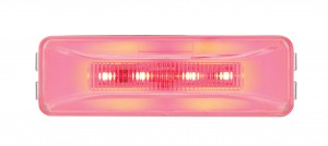 10 Red Led Rectangular Clearance / Marker Light - Glo Light - Clear Lens