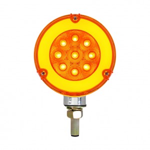 Chrome Housing 27 Amber/27 Red Led Double Face "Glo" Turn Signal Light - Amber/Red Lens