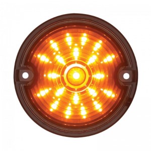 21 Led 3 1/4" Round Harley Davidson Signal Light With 1157 Plug - Amber / Smoke Lens