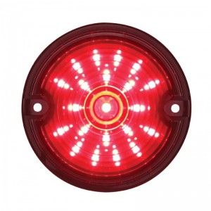 21 Led 3 1/4" Round Harley Davidson Signal Light With 1157 Plug - Red / Smoke Lens