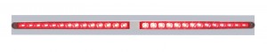 Led Chrome Top Mud Flap Plate With 24" 14 Red Led Light Bar - Red Lens