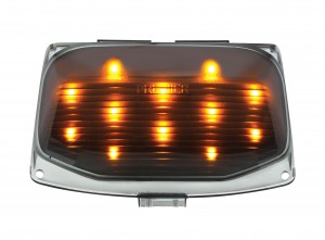 12 Led Harley Front Fender Tip Light - Amber Led/Smoked Lens