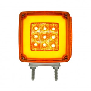 28+3 Amber /28 Red Led Double Stud Square Double Face "Glo" Signal Light - Passenger