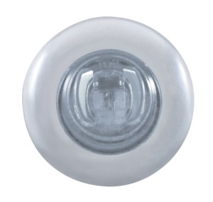 2 Red Led Mini Clearance/Marker Light With Stainless Steel Bezel - Clear Lens