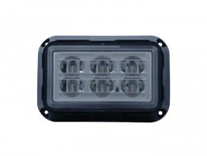 6 High Power Led Rectangular 12V/24V Strobe Light - Red