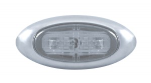 2 Red Led Clearance/Marker Light With Chrome Plastic Bezel - Clear Lens
