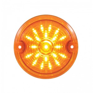 21 Led 3 1/4" Round Harley Davidson Signal Light With 1156 Plug - Amber / Amber Lens
