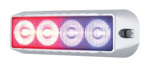 4 Led 12V/24V Strobe Light - 2 Blue+2 Red