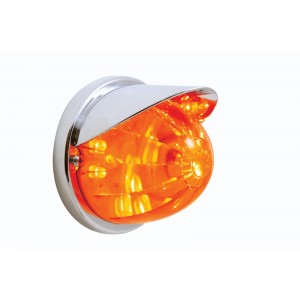 17 Red Led Dual Function Watermelon Flush Mount Light Kit With Visor - Red Lens