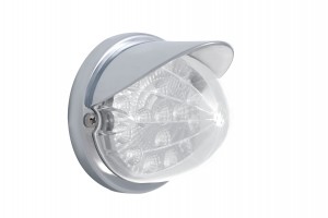 17 Amber Led Watermelon Reflector Cab Light Flush Mount Kit With Visor - Clear Lens