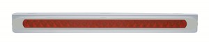 Stainless Steel Light Bracket With 23 Led 17 1/4" Light Bar With Bezel - Red Led/Red Lens