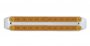 Chrome 10 Amber/10 Amber Led 9" P/T/C Light Bar - Amber/Amber Lens