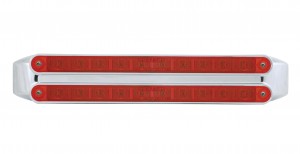 Chrome 10 Red/10 Red Led 9" P/T/C Light Bar - Red/Red Lens