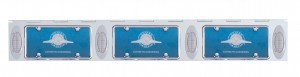 Stainless Steel Three License Plate Holder With Four 16 Amber Led "Phantom I" Lights - Clear Lens