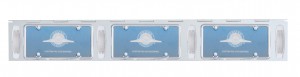 Stainless Steel Three License Plate Holder With Four 12 Amber Led Rectangular Lights - Clear Lens