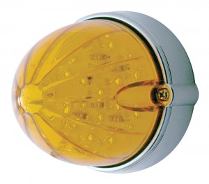 19 Amber Led Watermelon Marker/Auxiliary Flush Mount Light Without Visor - Amber Lens