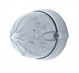 19 Amber Led Watermelon Marker/Auxiliary Flush Mount Light Without Visor - Clear Lens