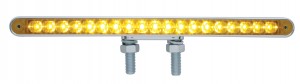 Chrome Plastic 19 Amber/Amber Led 12" Double Face Auxiliary Reflector Light Bar - Amber/Amber Lens