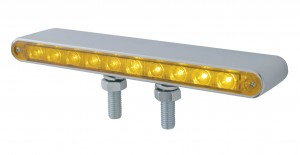 Chrome Plastic 10 Amber/Amber Led 9" Double Face Auxiliary Light Bar - Amber/Amber Lens