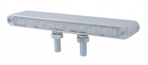 Chrome Plastic 10 Amber/Amber Led 9" Double Face Auxiliary Light Bar - Clear/Clear Lens