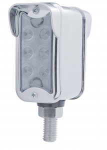 6 Amber/6 Amber Led Straight Dual Function Double Face Lt W/ Vertical Visor Bezel - Clear/Clear Lens