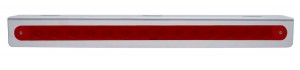Stainless Steel Light Bracket W/ 14 Red Led 12" Sequential Light Bar W/ Red Lens - Left To Right